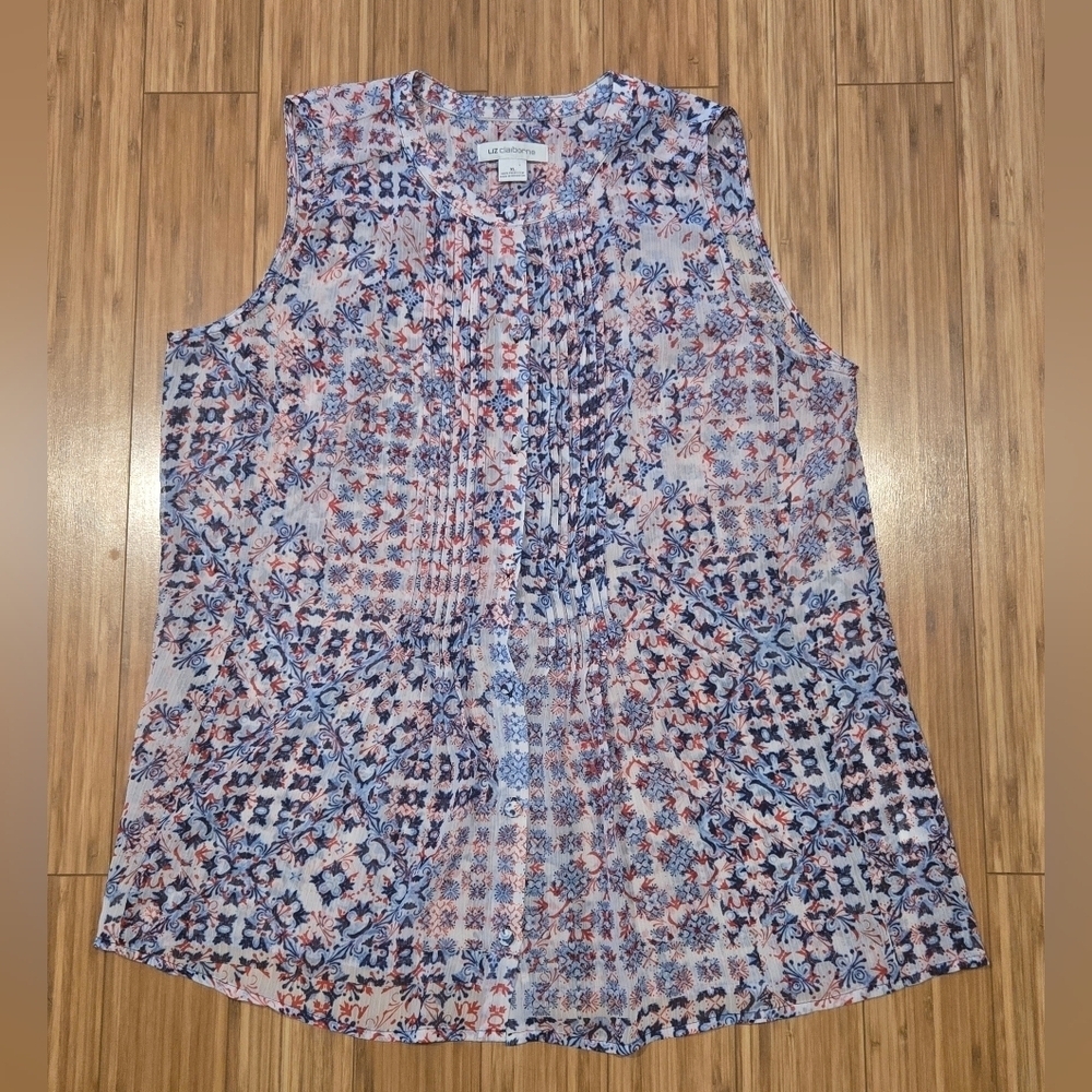 Liz Claiborne Floral Sleeveless Top